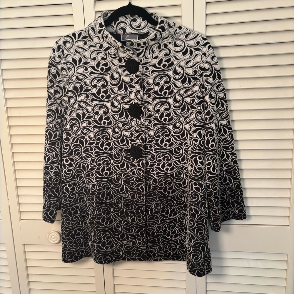 JM Collection Ombré Monochrome Swirl Jacket
